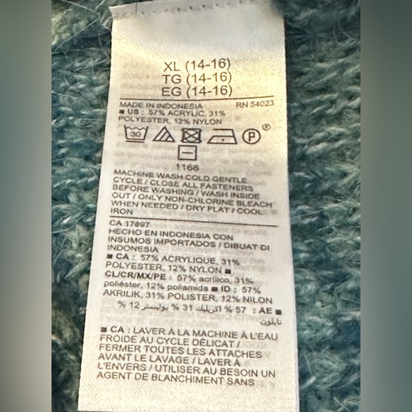 Old Navy Size XL (14-16) Blue Cardigan Sweater NWT - Picture 5 of 8